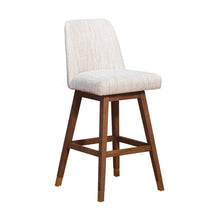 Load image into Gallery viewer, Solid Wood Swivel Bar Height Bar Chair - Beige And Brown
