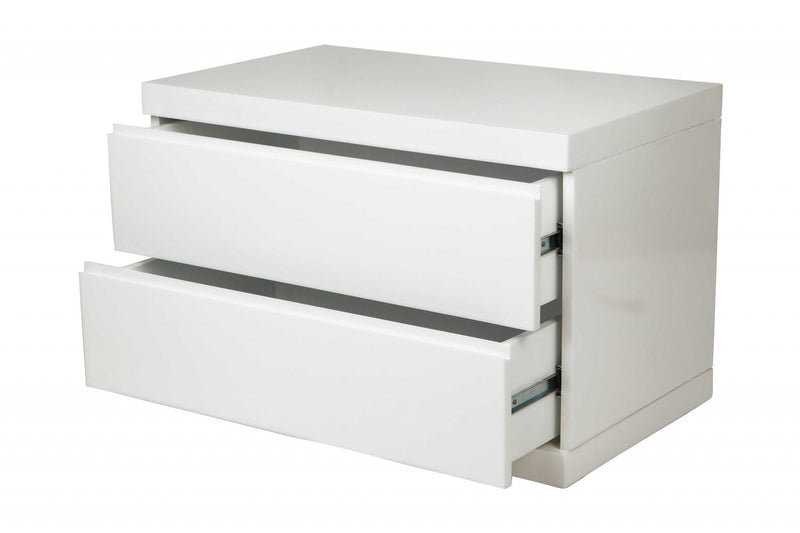 24" x 16" x 18" Two Drawers Nightstand - White