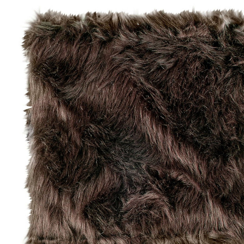 17" Faux Fur Dining Chair Pads (Set of 2) - Chocolate