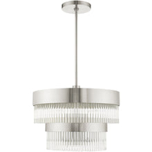 Load image into Gallery viewer, 23" Five Light Dimmable Chandelier With Shades - Nickel

