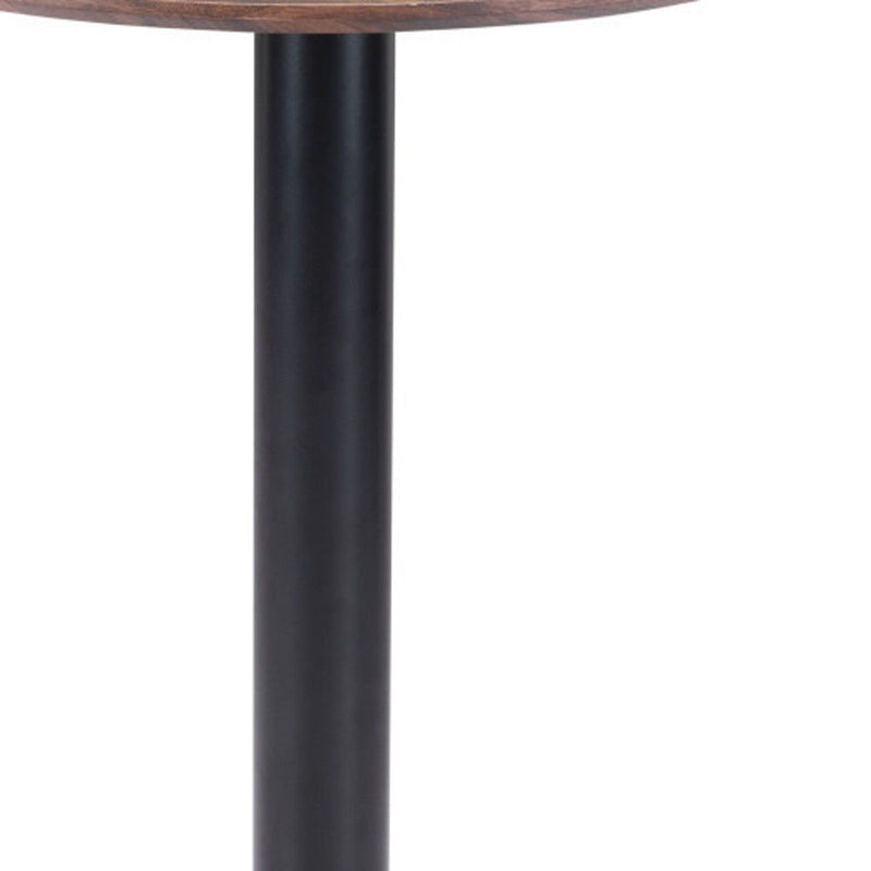 Round End Table - Black And Brown