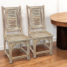 Load image into Gallery viewer, Wood Slat Back Dining Side Chairs (Set of 2) - Light Brown
