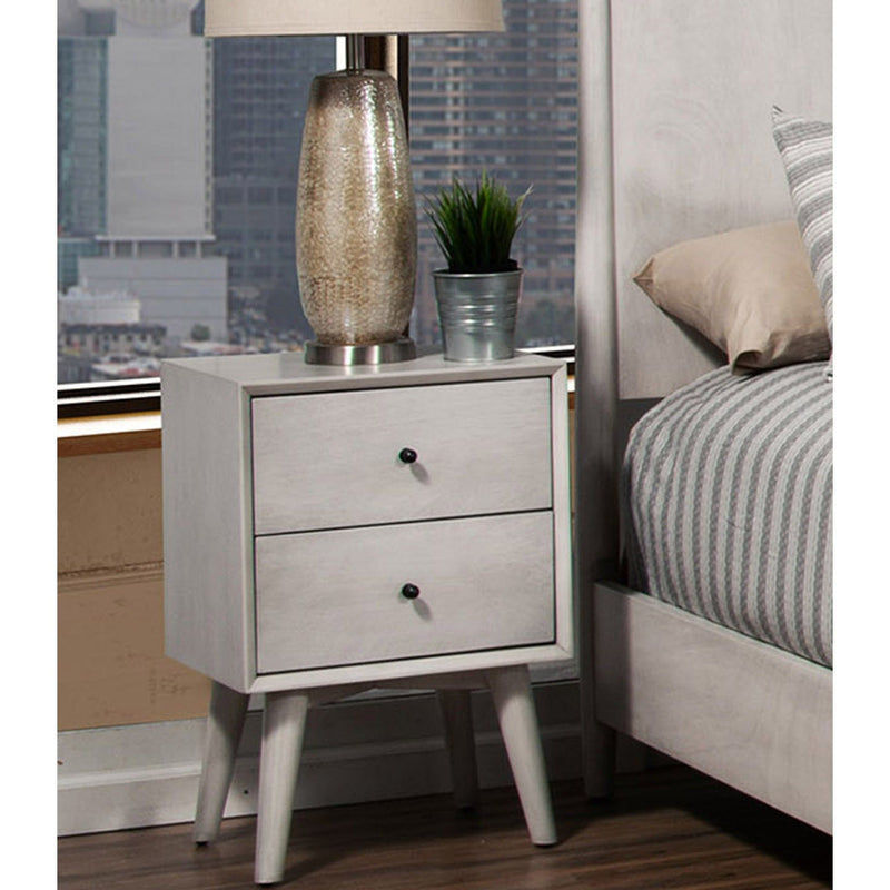Century Modern Wood 2 Drawer Nightstand - Gray