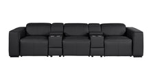 Load image into Gallery viewer, Top Grain Leather Reclining Metal USB Sofa (720394) - Black
