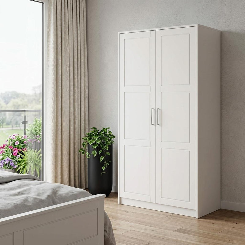 Solid Wood Two Door Combo Dresser - White