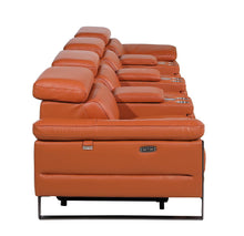 Load image into Gallery viewer, Top Grain Leather Reclining Metal USB Sofa (720354) - Camel
