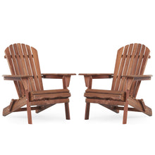 Load image into Gallery viewer, Lounge Patio Chair For Garden Outdoor Wooden Folding Adirondack Chair (Set of 2) Solid Cedar Wood Lounge Patio Chair For Garden
