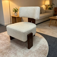 Load image into Gallery viewer, Geometric Armless Accent Chair - Beige / Brown
