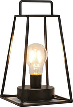 Load image into Gallery viewer, Metal Geometric Battery Operated Desk Lamp With Novelty Shade - Black
