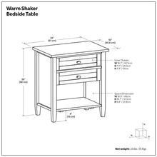 Load image into Gallery viewer, Warm Shaker - Handcrafted Bedside Table
