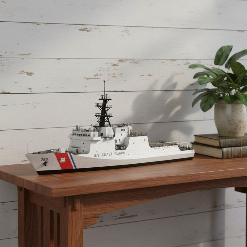 Hand Painted Model Boat (624364) - White