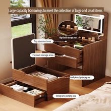 Load image into Gallery viewer, 3 In 1 Vanity Desk With Flip Top Mirror, Compact Makeup Table With Glass Top And 3 Drawers
