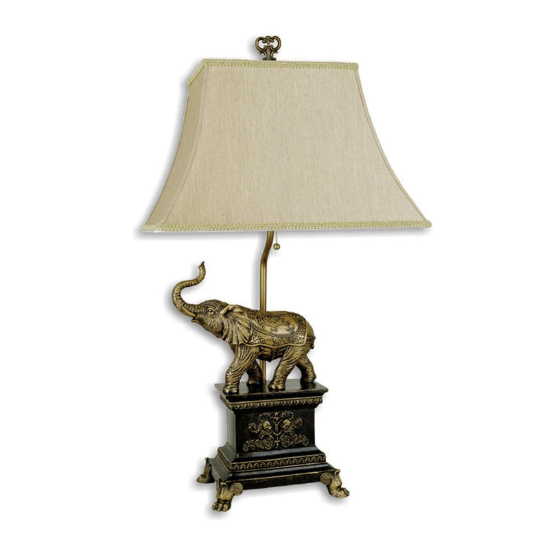 Antique Elephant Table Lamp - Bronze