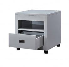 Load image into Gallery viewer, Square End Table With Drawer And Shelf - Dove Gray
