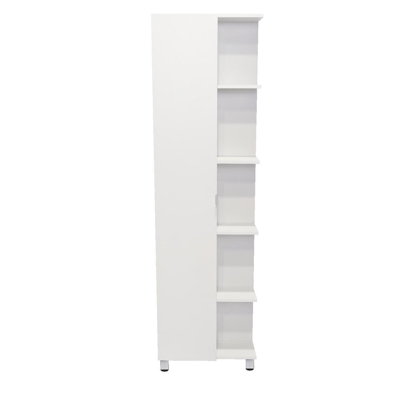 Corner Accent Cabinet With Single Door - White