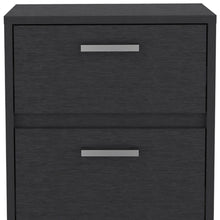 Load image into Gallery viewer, 19" Two Drawer Faux Wood Nightstand - Black
