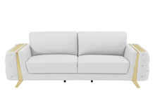 Load image into Gallery viewer, Italian Leather Sofa &amp; Silver Legs - White
