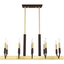 Load image into Gallery viewer, 25" Ten Light Dimmable Chandelier With Shades - Bronze
