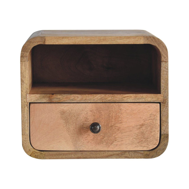 12" Solid Wood One Drawer Floating Nightstand - Oak
