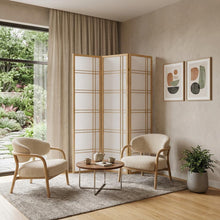 Load image into Gallery viewer, Folding Three Panel Screen Room Divider (469103) - Brown / White
