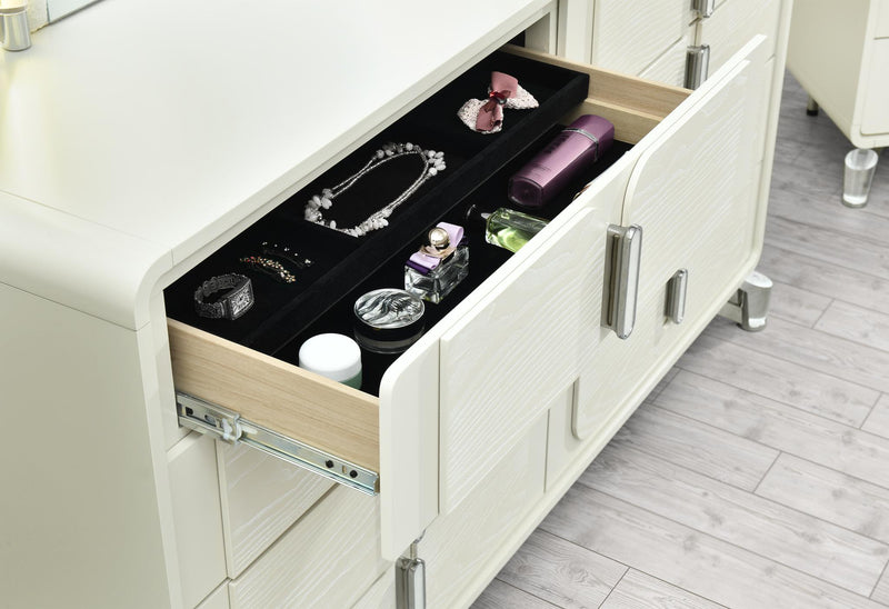 Wood Six Drawer Double Dresser (766569) - Beige