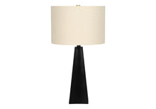 Load image into Gallery viewer, Geometric Table Lamp With Beige Drum Shade - Black
