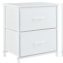 Load image into Gallery viewer, Fabric Metal And Wood Two Drawer Dresser (Set of 2) - White
