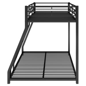 Metal Floor Bunk Bed, Twin over Full,Black(OLD SKU:MF193244AAB)