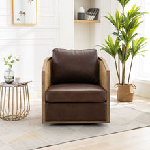 Load image into Gallery viewer, Barrel, Comfy Round Accent Sofa Chair With 360 Degree Swivel, Leisure Arm
