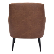 Load image into Gallery viewer, Faux Leather Tufted Arm Chair - Brown And Black
