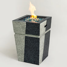 Load image into Gallery viewer, 20&quot; Propane Gas Fire Pit Table, 50000 Btu Square Concrete Fire Pit For Outside Patio Deck Garden Backyard - Light Gray Blue

