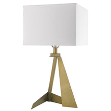 Load image into Gallery viewer, Metal Novelty Table Lamp With White Shade - Brass
