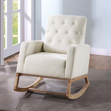 Load image into Gallery viewer, Rocker Chair With Tufted Back - Beige / Ivory
