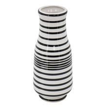 Load image into Gallery viewer, Hand Painted Stripe Table Vase - Black / White
