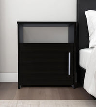 Load image into Gallery viewer, 23" Faux Wood Nightstand With Storage - Black
