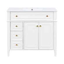 Load image into Gallery viewer, Bathroom Vanity With Sink, 3 Drawers &amp; 2 Soft-Close Doors
