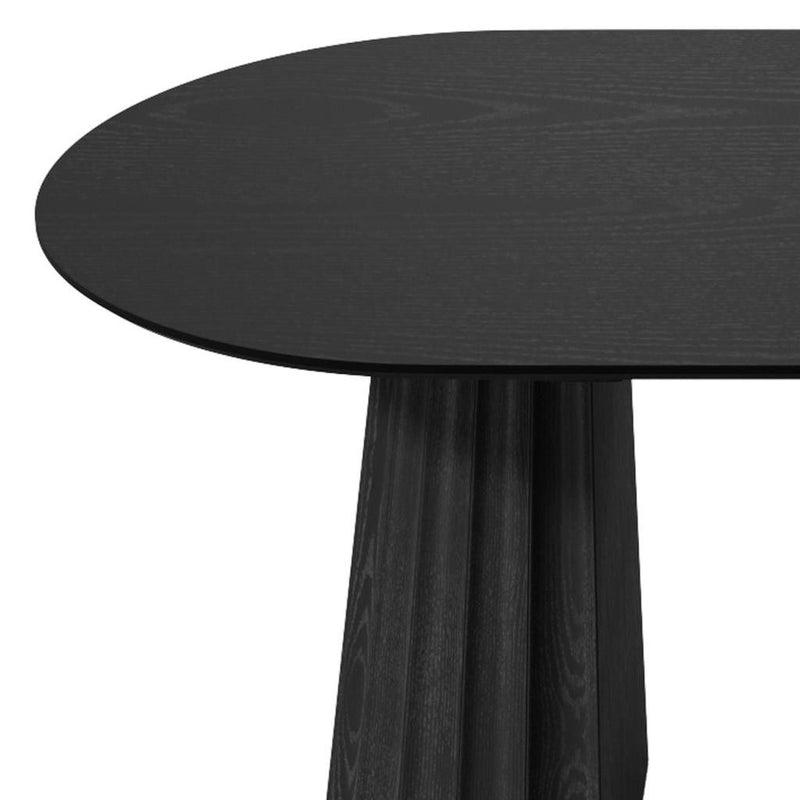 Wood Double Pedestal Base Oval Dining Table - Black