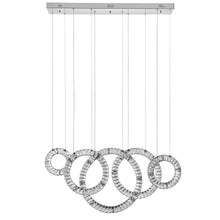 Load image into Gallery viewer, Geometric Five Light Crystal LED Dimmable Chandelier - Silver / Clear
