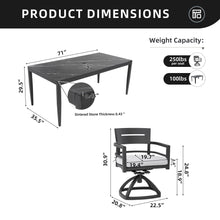 Load image into Gallery viewer, Modern Outdoor Patio Dining Set With Table And Chairs With Sunbrella Cushions
