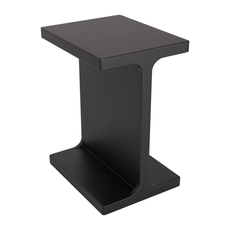 20" Solid Wood Pedestal End Table - Black