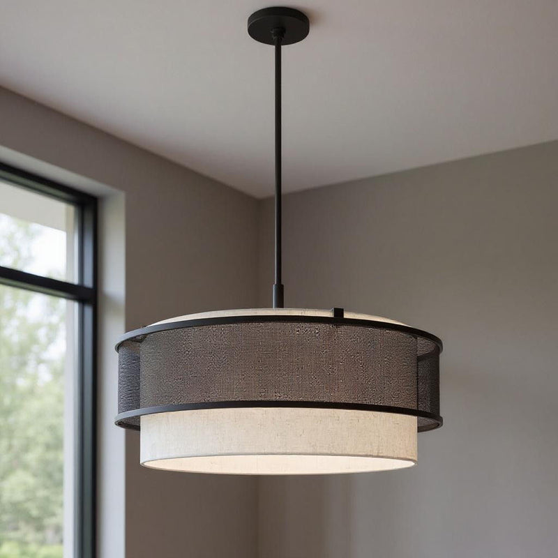 22" Four Light Dimmable Chandelier With Shades - Bronze