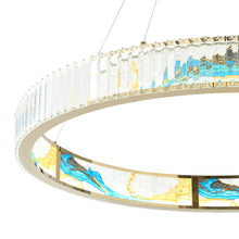 Load image into Gallery viewer, Geometric Crystal LED Chandelier - Gold / Clear / Blue
