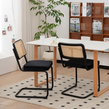 Load image into Gallery viewer, Rattan Side Accent Dining Chairs With Painted Legs (Set of 2)
