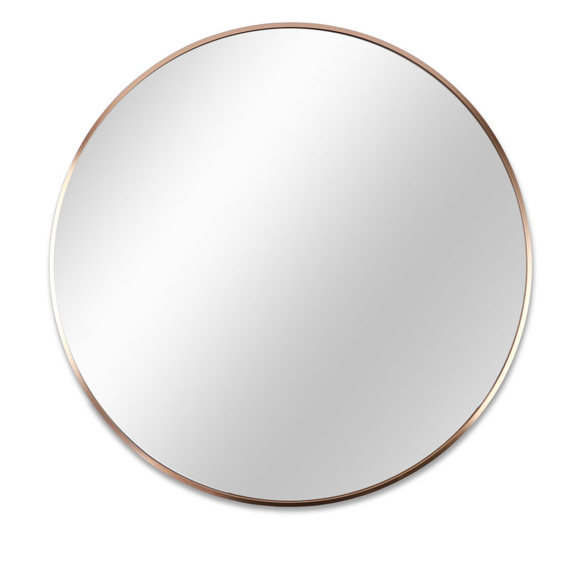 Aluminum Round Framed Bathroom Vanity Mirror (756077) - Gold