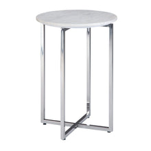 Load image into Gallery viewer, Metal Round End Table Trunk Storage - White
