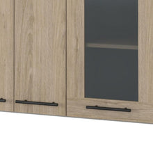Load image into Gallery viewer, Wood Wall Mounted Accent Cabinet With Three Doors - Gray / Natural
