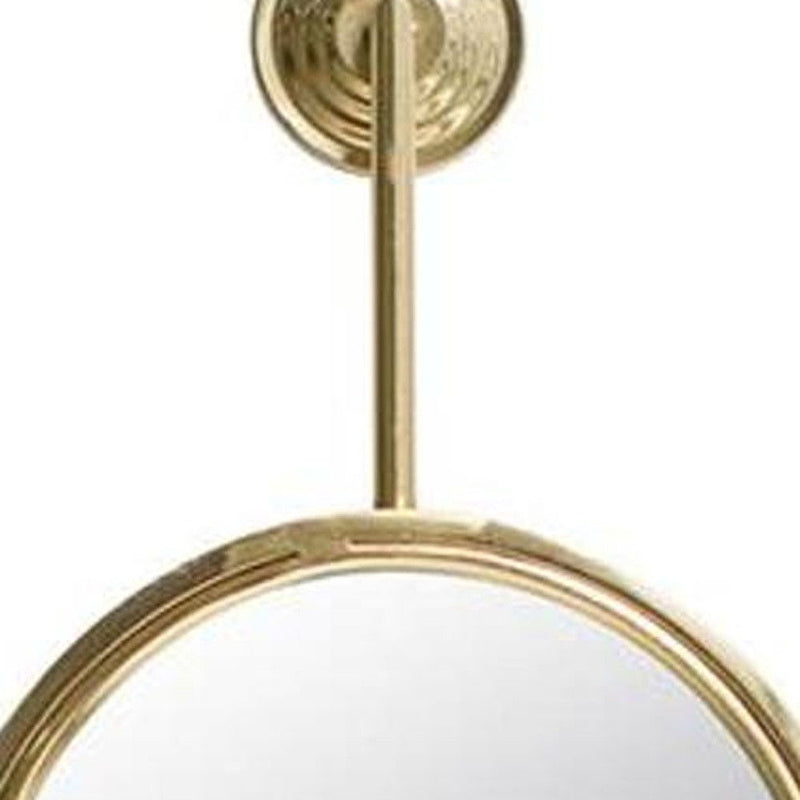 29" Round Iron Framed Accent Mirror - Gold