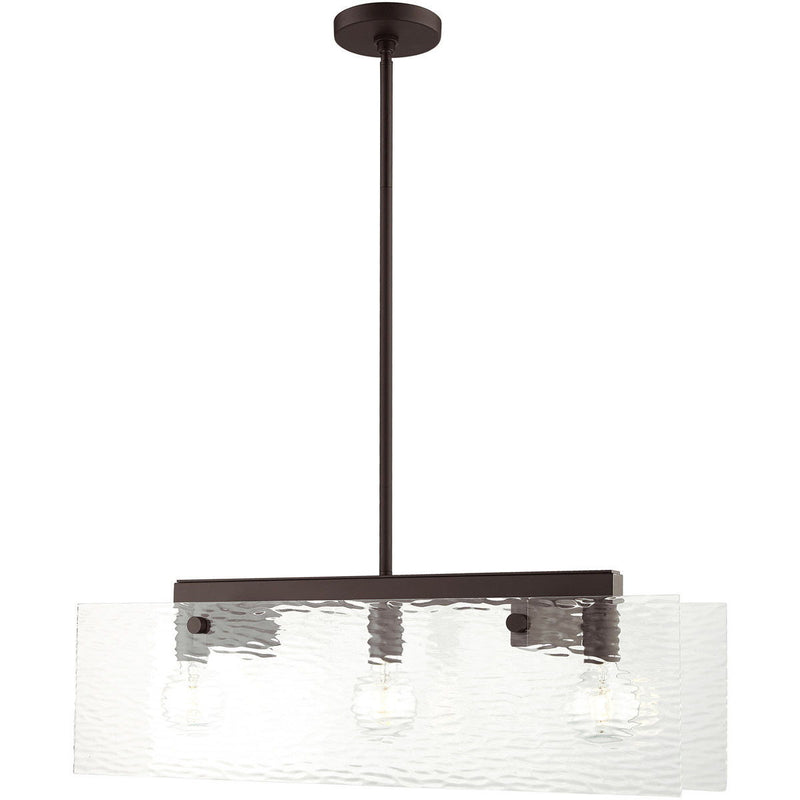 17" Three Light Dimmable Chandelier With Shades - Bronze