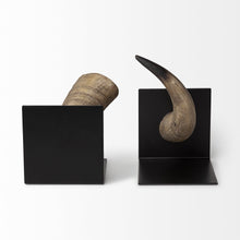 Load image into Gallery viewer, Horn Decorative Bookends (Set of 2) - Brown / Black
