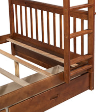 Load image into Gallery viewer, Full-Over-Full Bunk Bed with Ladders and Two Storage Drawers (Walnut)(OLD SKU:LT000365AAD)
